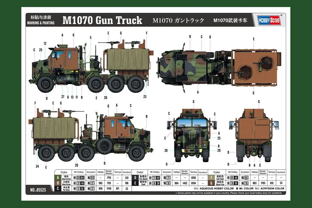 Hobby Boss Hobbyboss 1/35 M1070 Gun Truck # 85525 6 Hobby Boss Hobbyboss 1/35 M1070 Gun Truck # 85525 - Image 4
