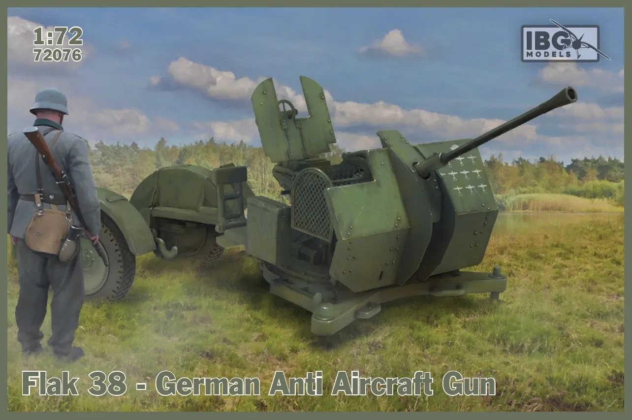 IBG Models IBG 1/72 Flak 38 German Anti Aircraft Gun (2 In The Box) # 72076 3 IBG Models IBG 1/72 Flak 38 German Anti Aircraft Gun (2 In The Box) # 72076