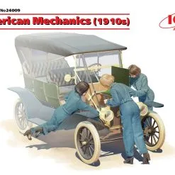 ICM 1/24 American Mechanics (1910s) (3 Figures) # 24009 -Aircraft Kits Sales icm24009 box web