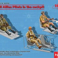 ICM 1/32 WWII Allied Pilots In The Cockpit (British, American, Soviet) # 32112