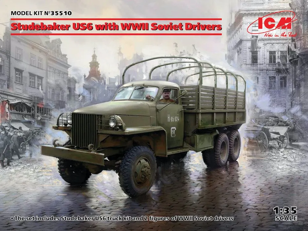 ICM 1/35 Studebaker US6 With WWII Soviet Drivers # 35510 3 ICM 1/35 Studebaker US6 With WWII Soviet Drivers # 35510