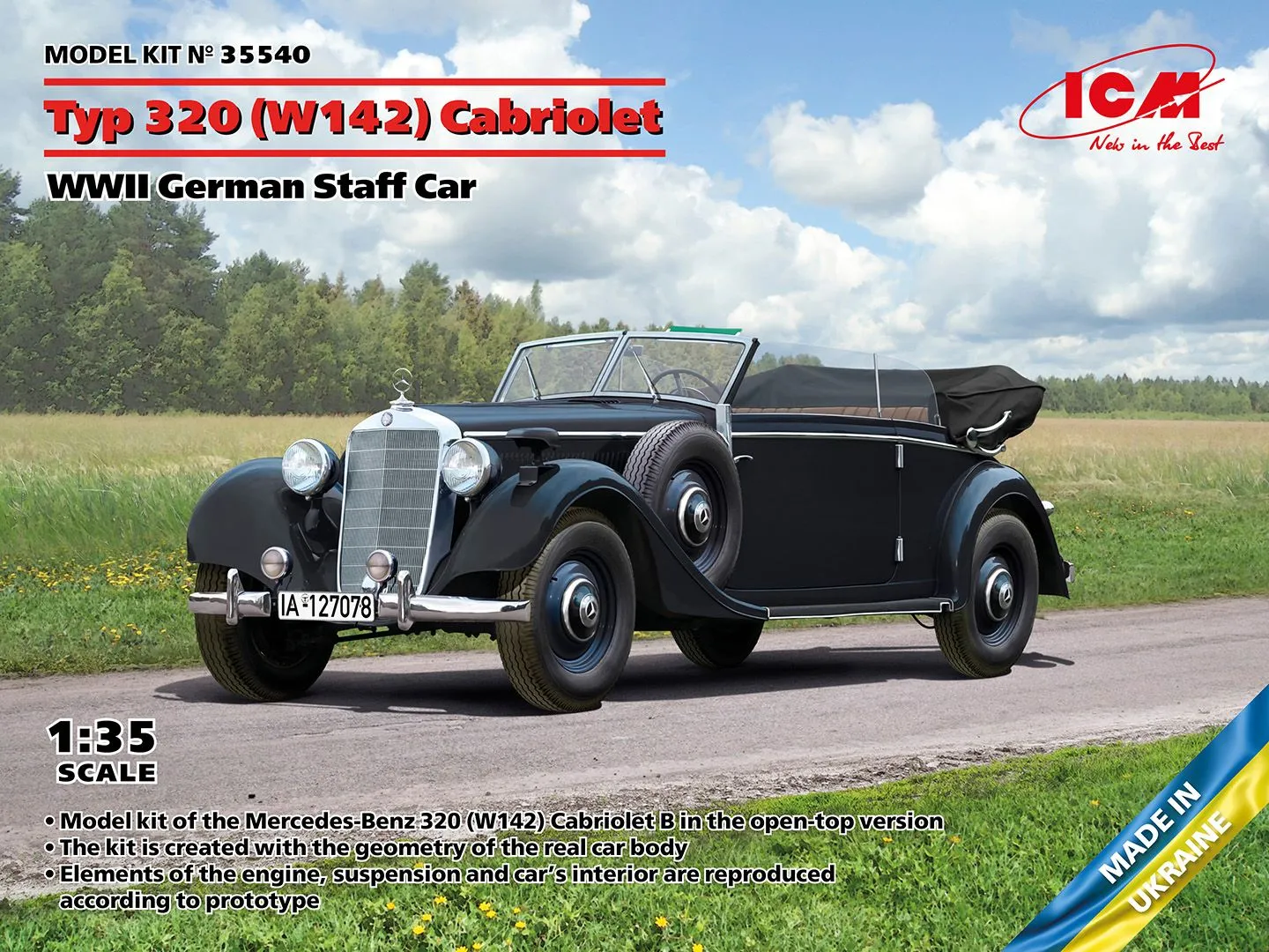 ICM 1/35 Mercedes-Benz Typ 320 (W142) Cabriolet # 35540 3 ICM 1/35 Mercedes-Benz Typ 320 (W142) Cabriolet # 35540