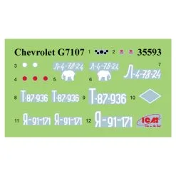 ICM 1/35 G7107 4x4 WWII Army Truck (100% New Molds) # 35593 26 ICM 1/35 G7107 4x4 WWII Army Truck (100% New Molds) # 35593 -Aircraft Kits Sales icm35593 11