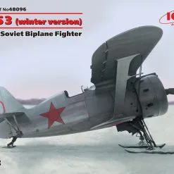 ICM 1/48 Polikarpov I-153 WWII Soviet Biplane Fighter (winter Version) # 48096 -Aircraft Kits Sales icm48096