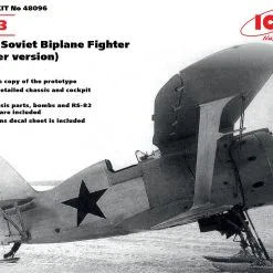 ICM 1/48 Polikarpov I-153 WWII Soviet Biplane Fighter (winter Version) # 48096 -Aircraft Kits Sales icm48096pic13