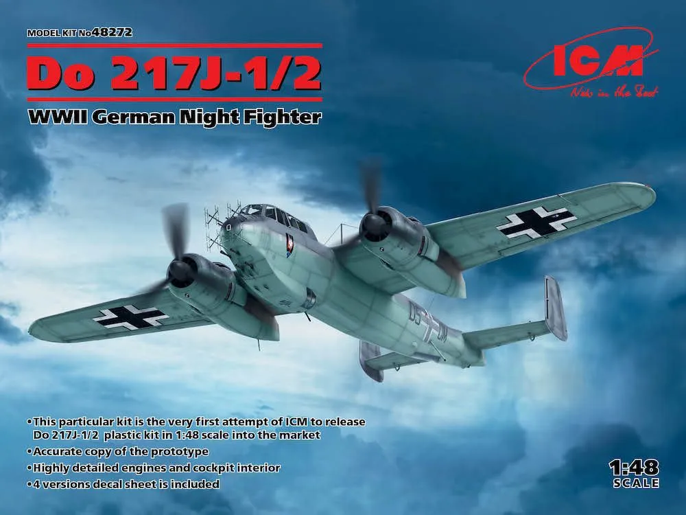 ICM 1/48 Dornier Do-217J-1/2, WWII German Night Fighter # 48272 3 ICM 1/48 Dornier Do-217J-1/2, WWII German Night Fighter # 48272