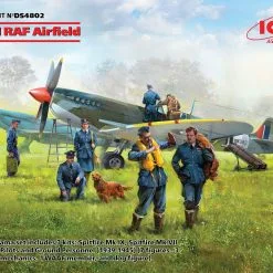 ICM 1/48 WWII RAF Airfield Spitfire Mk.IX & Mk VI & Crew # DS4802