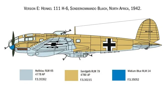 Italeri 1/72 Heinkel He-111H-6 80th Anniversary # 1436 8 Italeri 1/72 Heinkel He-111H-6 80th Anniversary # 1436 - Image 6