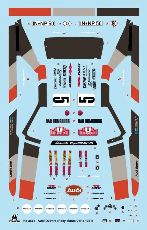 Italeri 1/24 Audi Quattro Rally # 3642 6 Italeri 1/24 Audi Quattro Rally # 3642 - Image 4