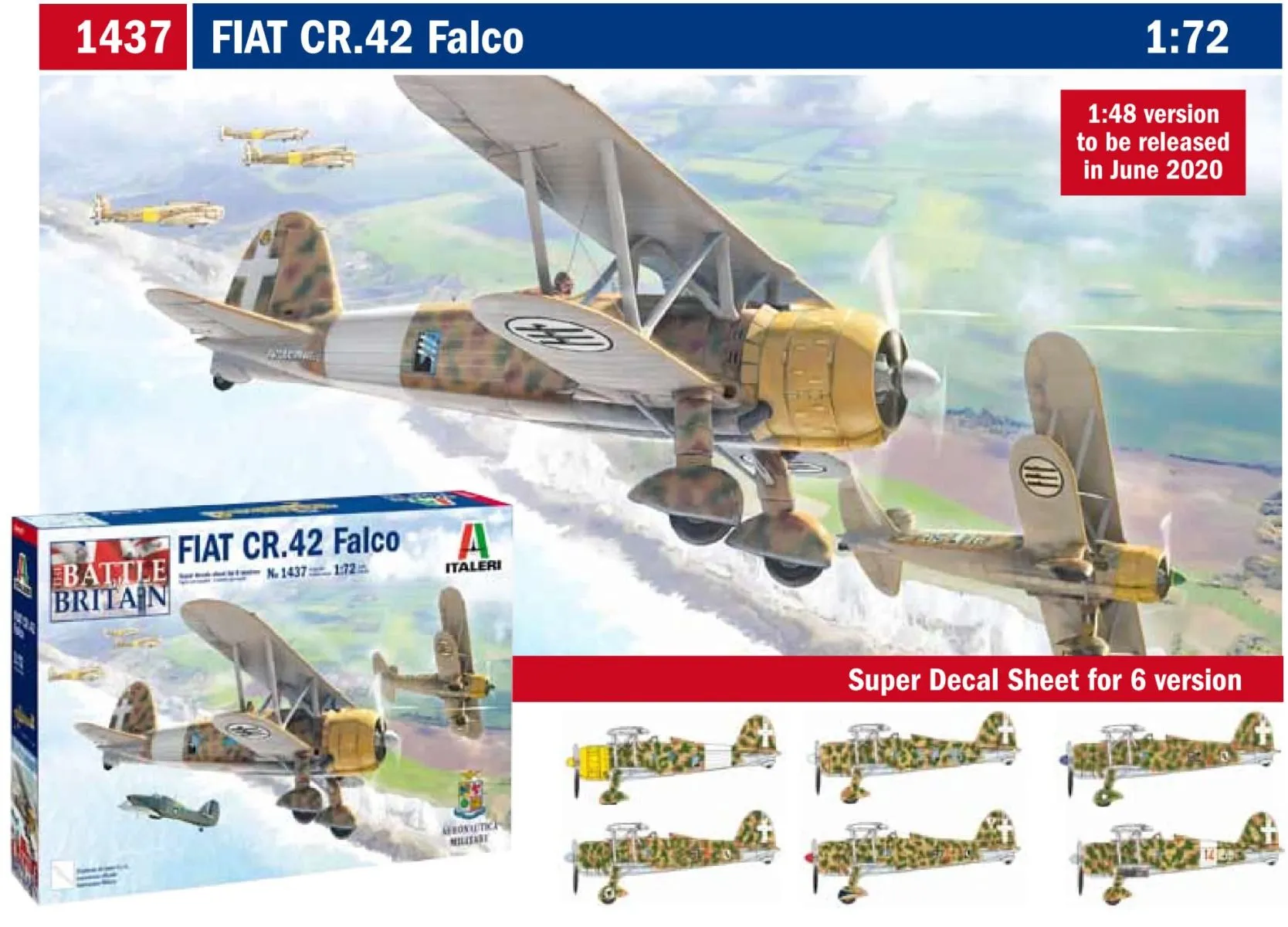 Italeri 1/72 FIAT CR.42 FALCO # 1437 3 Italeri 1/72 FIAT CR.42 FALCO # 1437