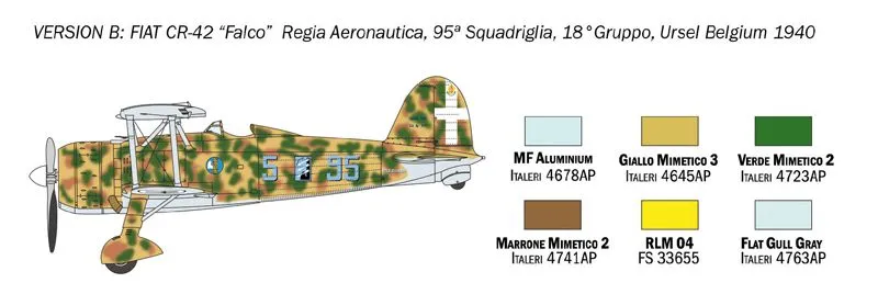 Italeri 1/72 FIAT CR.42 FALCO # 1437 6 Italeri 1/72 FIAT CR.42 FALCO # 1437 - Image 4