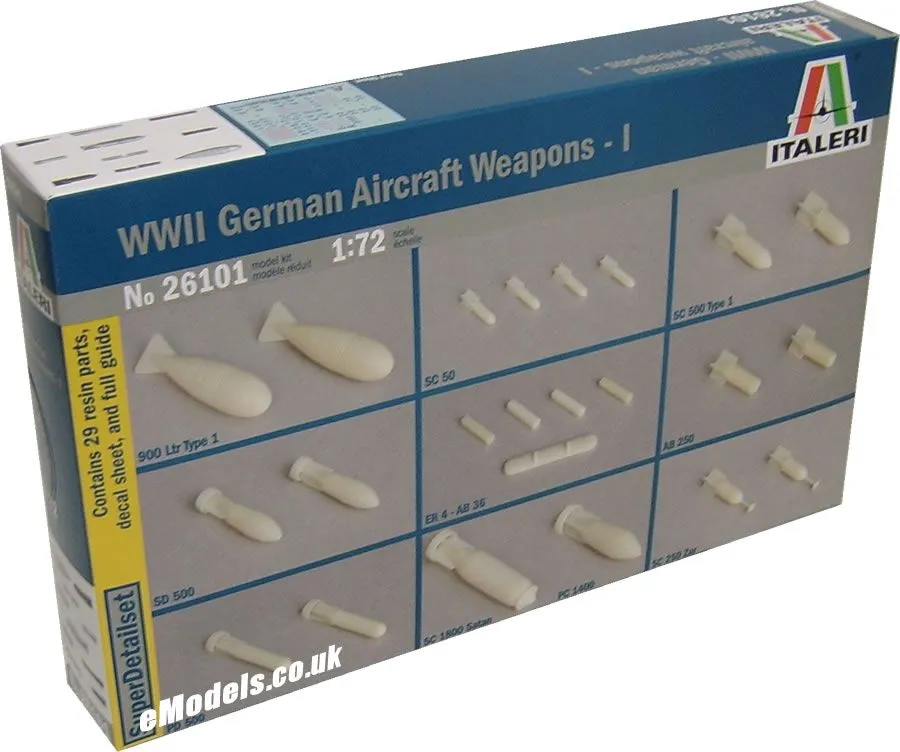 Italeri 1/72 WWII German Aircraft Weapons - 1 # 26101 - Plastic Model Kit 3 Italeri 1/72 WWII German Aircraft Weapons - 1 # 26101 - Plastic Model Kit