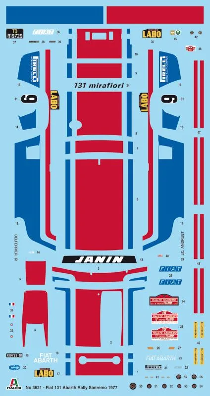 Italeri 1/24 Fiat 131 Abarth San Remo Winner 1977 # 3621 6 Italeri 1/24 Fiat 131 Abarth San Remo Winner 1977 # 3621 - Image 4