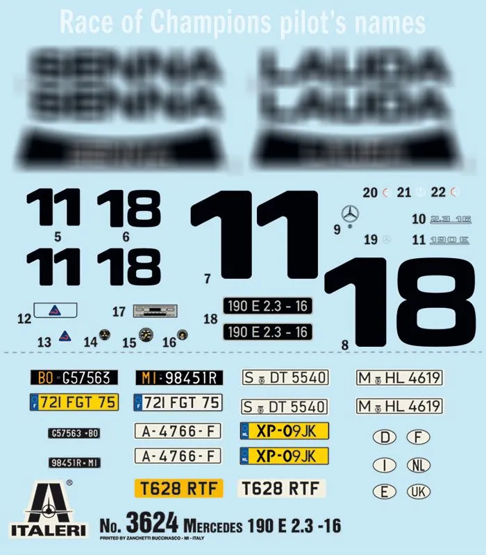 Italeri 1/24 Mercedes-Benz 190e 1984 Nürburgring # 3624 5 Italeri 1/24 Mercedes-Benz 190e 1984 Nürburgring # 3624 - Image 3