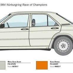 Italeri 1/24 Mercedes-Benz 190e 1984 Nürburgring # 3624 16 Italeri 1/24 Mercedes-Benz 190e 1984 Nürburgring # 3624 -Aircraft Kits Sales itl3624 3