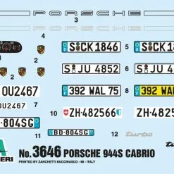 Italeri 1/24 Porsche 944 S Cabrio # 3646 13 Italeri 1/24 Porsche 944 S Cabrio # 3646 -Aircraft Kits Sales itl3646 2