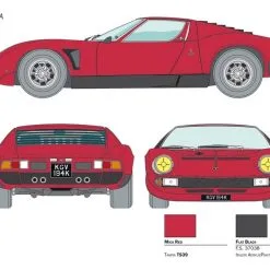 Italeri 1/24 Lamborghini Miura Jota SVJ # 3649 8 Italeri 1/24 Lamborghini Miura Jota SVJ # 3649 -Aircraft Kits Sales itl3649 1