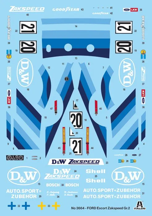 Italeri 1/24 Ford Escort Zakspeed GR 2 # 3664 6 Italeri 1/24 Ford Escort Zakspeed GR 2 # 3664 - Image 4