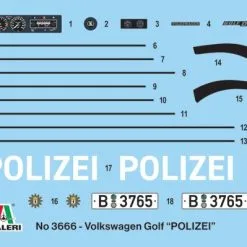 Italeri 1/24 Volkswagen Golf Mk.1 POLIZEI # 3666 -Aircraft Kits Sales itl3666 2