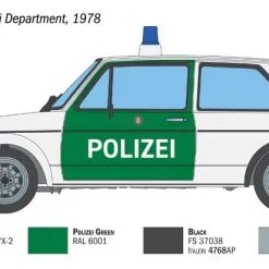 Italeri 1/24 Volkswagen Golf Mk.1 POLIZEI # 3666 -Aircraft Kits Sales itl3666 3