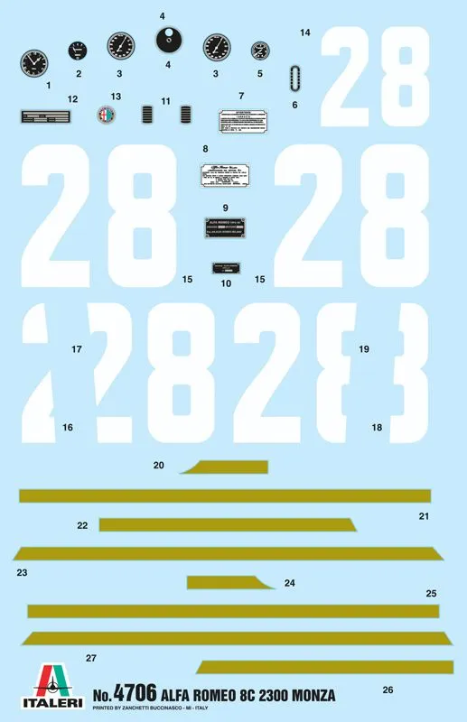 Italeri 1/12 Alfa Romeo 8c 2300 Monza # 4706 4 Italeri 1/12 Alfa Romeo 8c 2300 Monza # 4706 - Image 2