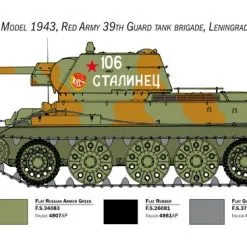 Italeri 1/35 Soviet T-34/76 Model 43 # 6570 24 Italeri 1/35 Soviet T-34/76 Model 43 # 6570 -Aircraft Kits Sales itl6570 6
