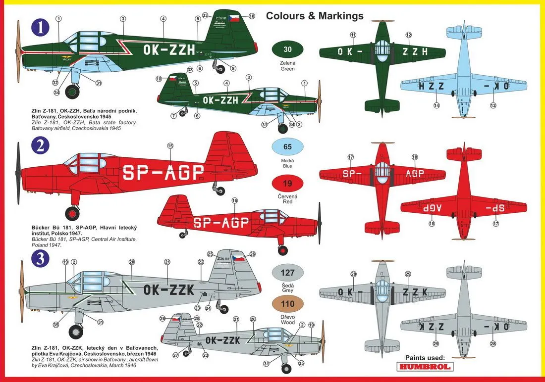 Kovozavody Prostejov 1/72 Zlín Z-181 'Basa' # 72229 4 Kovozavody Prostejov 1/72 Zlín Z-181 'Basa' # 72229 - Image 2
