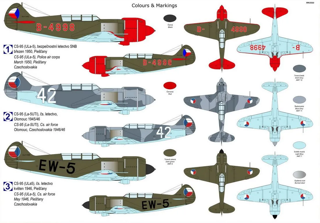 Kovozavody Prostejov 1/72 Lavochkin ULa-5/CS-95 'CzAF' Two Seater # 72361 4 Kovozavody Prostejov 1/72 Lavochkin ULa-5/CS-95 'CzAF' Two Seater # 72361 - Image 2