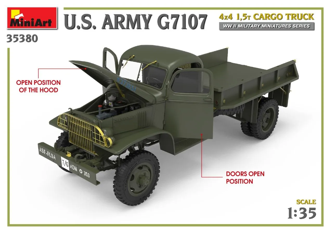 Miniart 1/35 U.S. Army G7107 4x4 1,5t Cargo Truck # 35380 20 Miniart 1/35 U.S. Army G7107 4x4 1,5t Cargo Truck # 35380 - Image 18