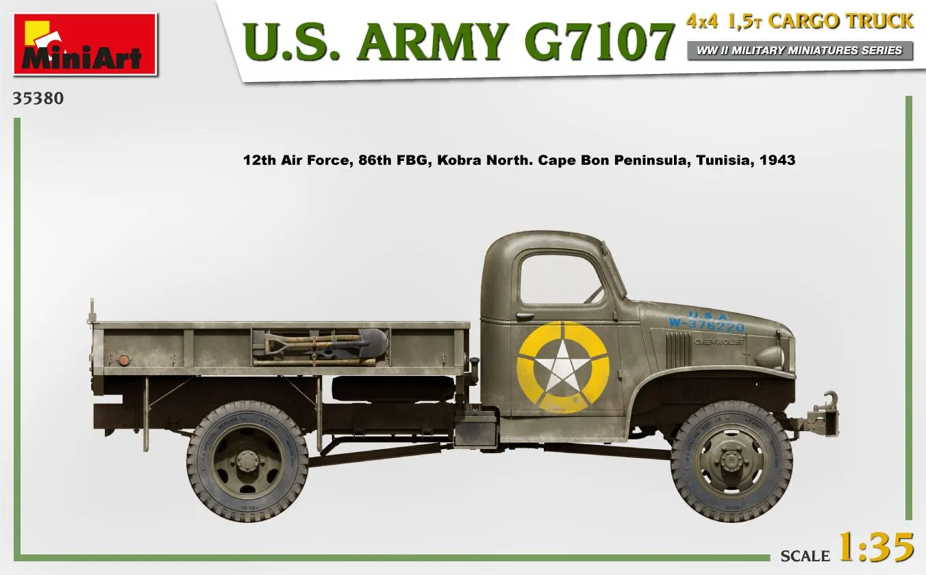Miniart 1/35 U.S. Army G7107 4x4 1,5t Cargo Truck # 35380 4 Miniart 1/35 U.S. Army G7107 4x4 1,5t Cargo Truck # 35380 - Image 2