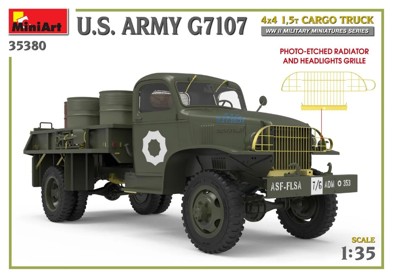Miniart 1/35 U.S. Army G7107 4x4 1,5t Cargo Truck # 35380 14 Miniart 1/35 U.S. Army G7107 4x4 1,5t Cargo Truck # 35380 - Image 12