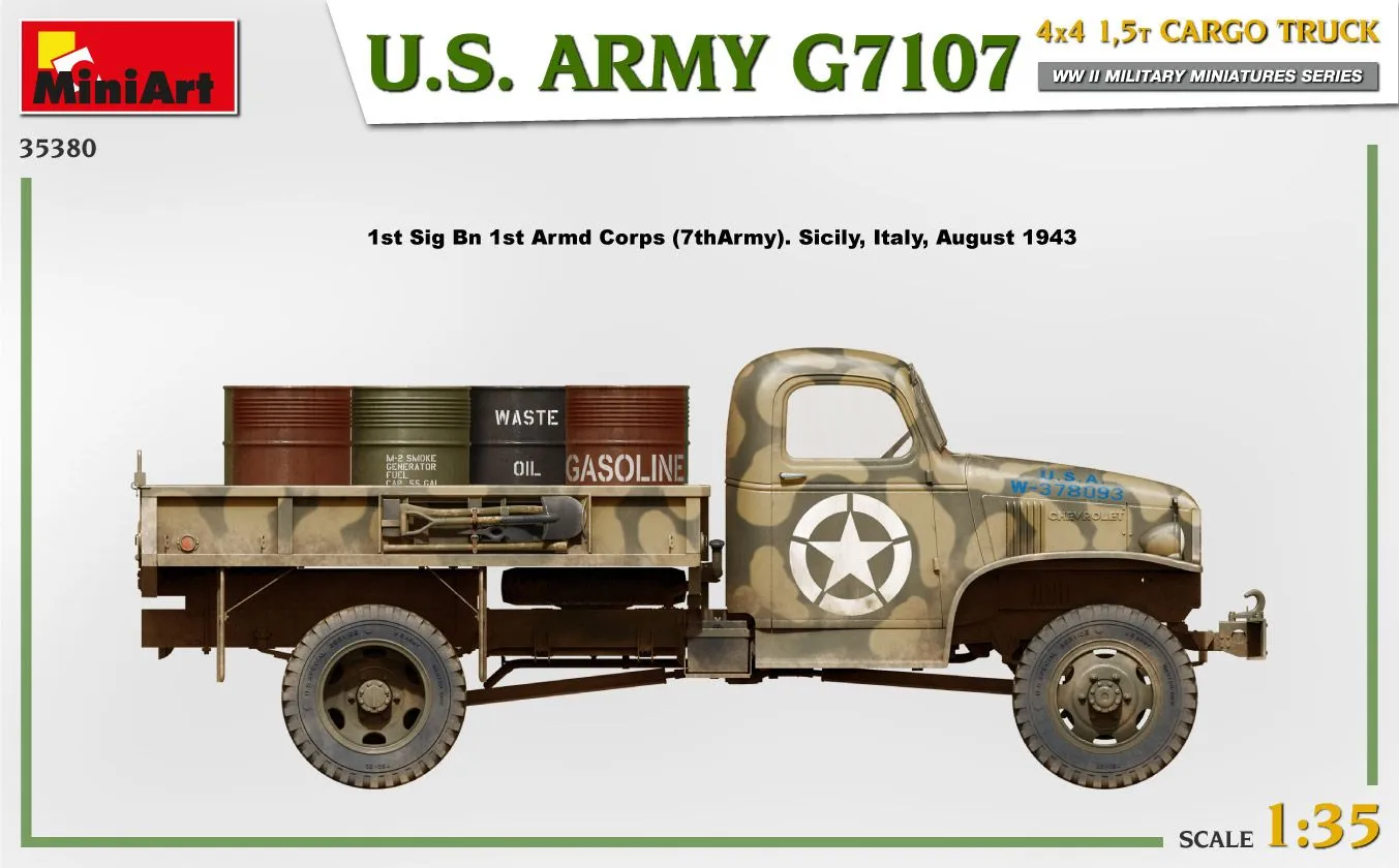 Miniart 1/35 U.S. Army G7107 4x4 1,5t Cargo Truck # 35380 6 Miniart 1/35 U.S. Army G7107 4x4 1,5t Cargo Truck # 35380 - Image 4