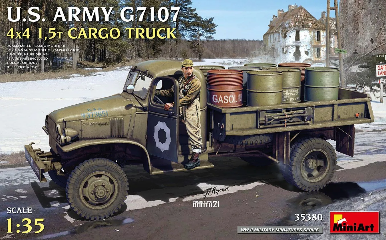 Miniart 1/35 U.S. Army G7107 4x4 1,5t Cargo Truck # 35380 3 Miniart 1/35 U.S. Army G7107 4x4 1,5t Cargo Truck # 35380