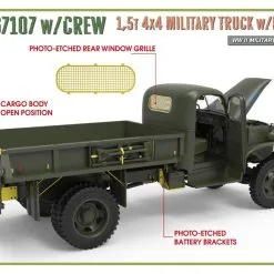 Miniart 1/35 G7107 W/Crew 4x4 Cargo Truck W/Metal Body # 35383 -Aircraft Kits Sales min35383 12