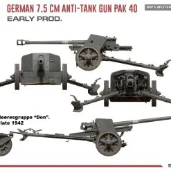 Miniart 1/35 German 7.5cm Anti-Tank Gun PaK 40 Early # 35394 34 Miniart 1/35 German 7.5cm Anti-Tank Gun PaK 40 Early # 35394 -Aircraft Kits Sales min35394 10