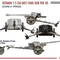 Miniart 1/35 German 7.5cm Anti-Tank Gun PaK 40 Early # 35394 35 Miniart 1/35 German 7.5cm Anti-Tank Gun PaK 40 Early # 35394 -Aircraft Kits Sales min35394 11