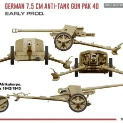 Miniart 1/35 German 7.5cm Anti-Tank Gun PaK 40 Early # 35394 37 Miniart 1/35 German 7.5cm Anti-Tank Gun PaK 40 Early # 35394 -Aircraft Kits Sales min35394 13