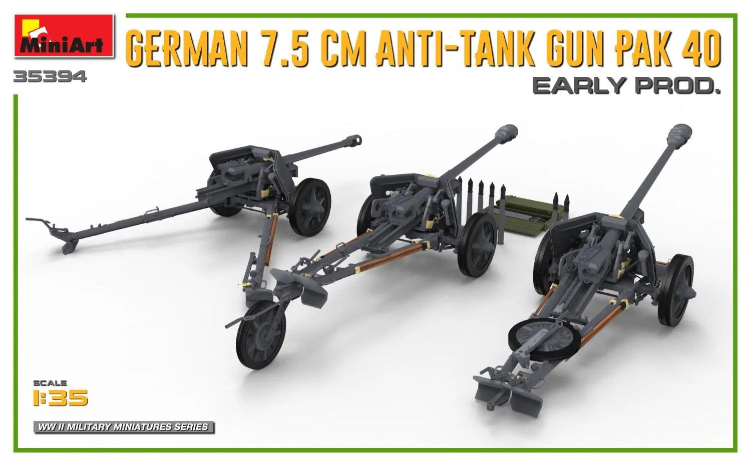 Miniart 1/35 German 7.5cm Anti-Tank Gun PaK 40 Early # 35394 6 Miniart 1/35 German 7.5cm Anti-Tank Gun PaK 40 Early # 35394 - Image 4