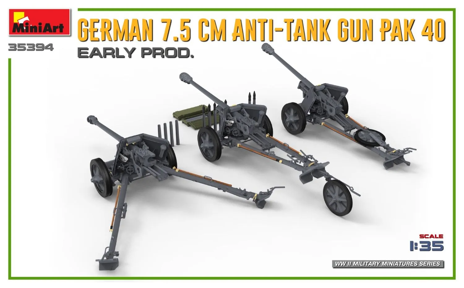 Miniart 1/35 German 7.5cm Anti-Tank Gun PaK 40 Early # 35394 7 Miniart 1/35 German 7.5cm Anti-Tank Gun PaK 40 Early # 35394 - Image 5