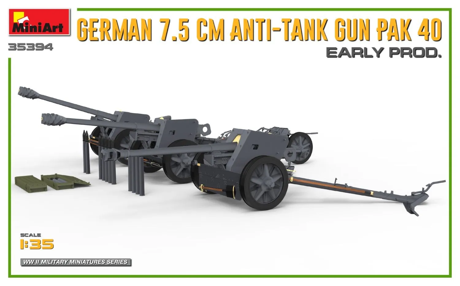 Miniart 1/35 German 7.5cm Anti-Tank Gun PaK 40 Early # 35394 8 Miniart 1/35 German 7.5cm Anti-Tank Gun PaK 40 Early # 35394 - Image 6