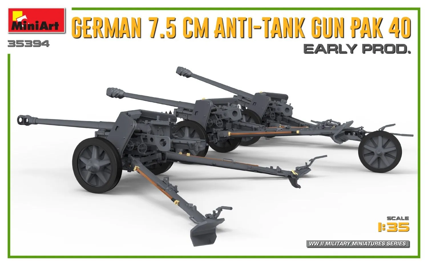 Miniart 1/35 German 7.5cm Anti-Tank Gun PaK 40 Early # 35394 9 Miniart 1/35 German 7.5cm Anti-Tank Gun PaK 40 Early # 35394 - Image 7