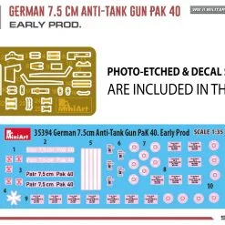 Miniart 1/35 German 7.5cm Anti-Tank Gun PaK 40 Early # 35394 32 Miniart 1/35 German 7.5cm Anti-Tank Gun PaK 40 Early # 35394 -Aircraft Kits Sales min35394 8