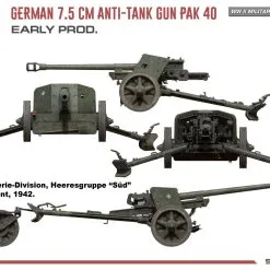 Miniart 1/35 German 7.5cm Anti-Tank Gun PaK 40 Early # 35394 33 Miniart 1/35 German 7.5cm Anti-Tank Gun PaK 40 Early # 35394 -Aircraft Kits Sales min35394 9