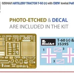 Miniart 1/35 German Tractor T-60(r) W/ PaK40 Gun & Crew # 35395 10 Miniart 1/35 German Tractor T-60(r) W/ PaK40 Gun & Crew # 35395 -Aircraft Kits Sales min35395 1