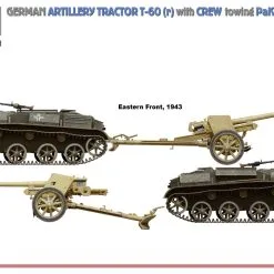 Miniart 1/35 German Tractor T-60(r) W/ PaK40 Gun & Crew # 35395 12 Miniart 1/35 German Tractor T-60(r) W/ PaK40 Gun & Crew # 35395 -Aircraft Kits Sales min35395 3