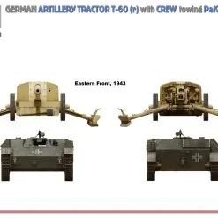 Miniart 1/35 German Tractor T-60(r) W/ PaK40 Gun & Crew # 35395 13 Miniart 1/35 German Tractor T-60(r) W/ PaK40 Gun & Crew # 35395 -Aircraft Kits Sales min35395 4