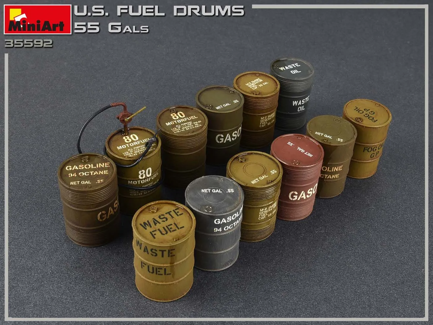 Miniart 1/35 US Fuel Drums (55 Gals) # 35592 8 Miniart 1/35 US Fuel Drums (55 Gals) # 35592 - Image 6