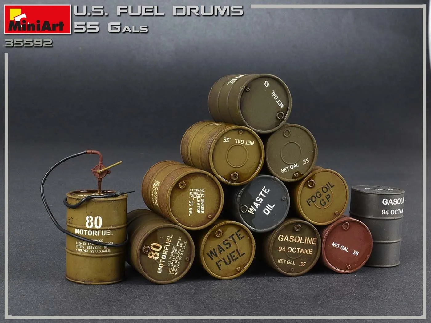 Miniart 1/35 US Fuel Drums (55 Gals) # 35592 9 Miniart 1/35 US Fuel Drums (55 Gals) # 35592 - Image 7