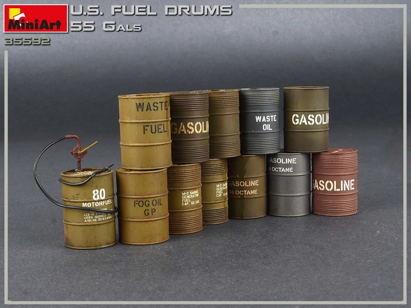 Miniart 1/35 US Fuel Drums (55 Gals) # 35592 10 Miniart 1/35 US Fuel Drums (55 Gals) # 35592 - Image 8
