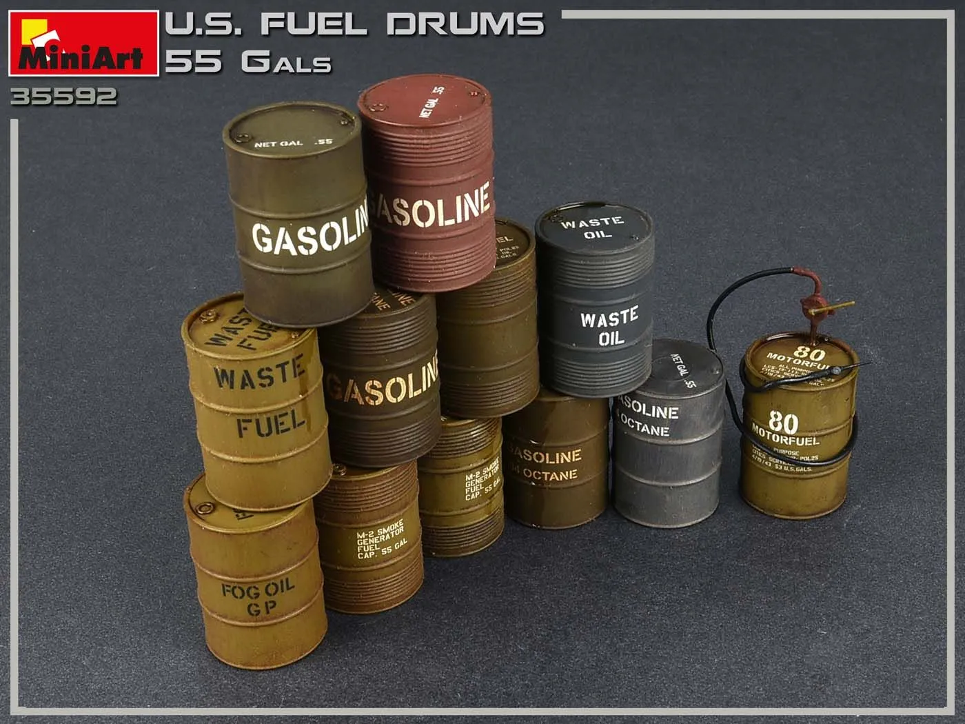 Miniart 1/35 US Fuel Drums (55 Gals) # 35592 11 Miniart 1/35 US Fuel Drums (55 Gals) # 35592 - Image 9